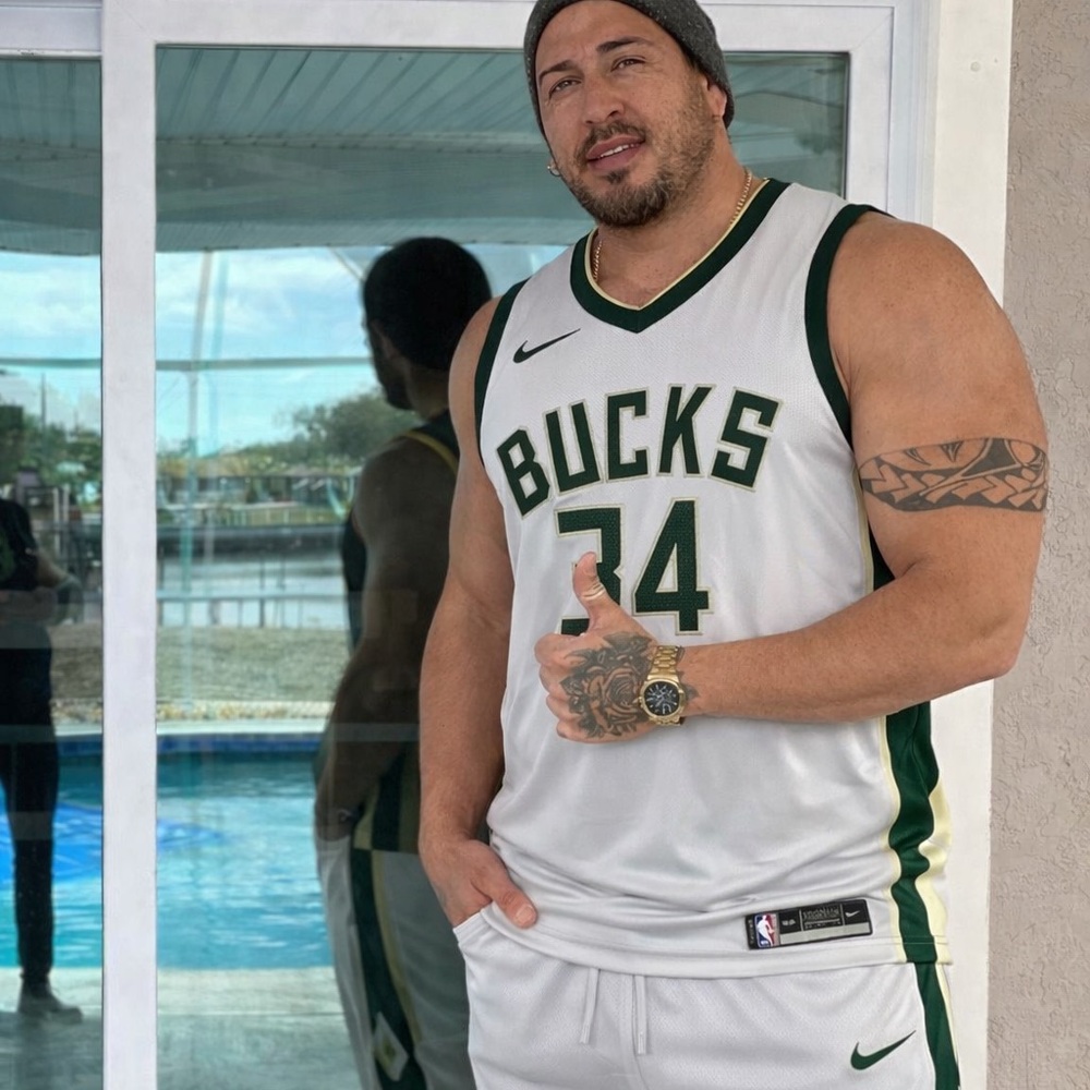 Nike Bucks White and Green Basketball Set
